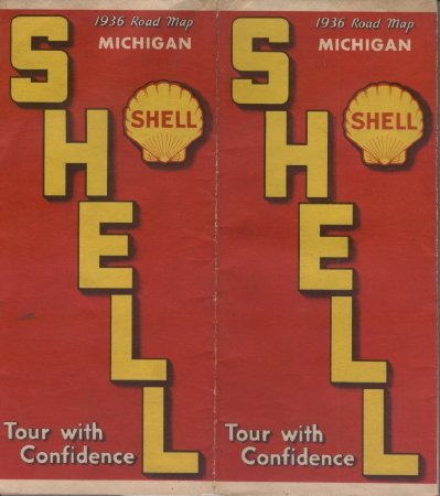 Shell  - 1936 Michigan Road Map
