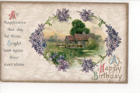 Postcard-A Happy Birthday 1910